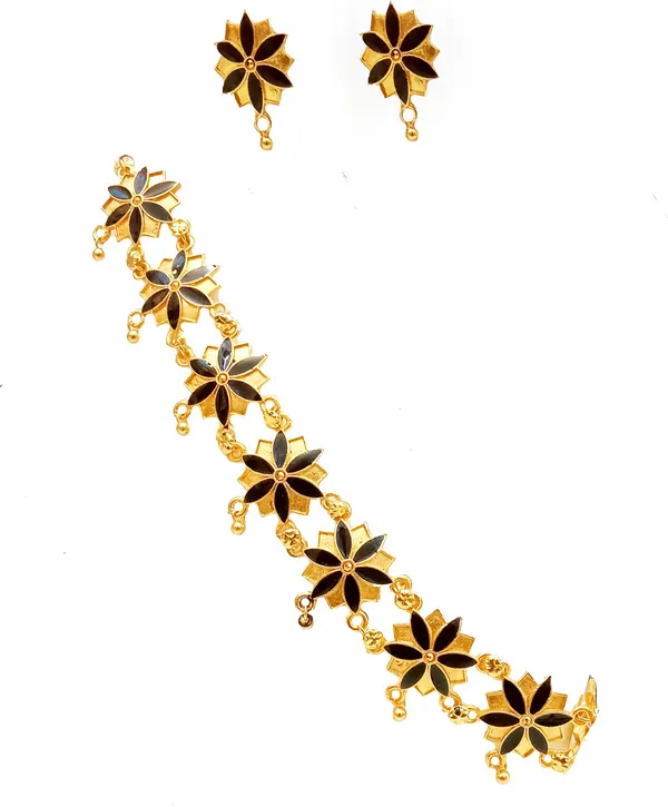 Assamese_Traditional_Black_Colour_And_Gold-Plated_Golpata_Jewellery_Set_For_Women